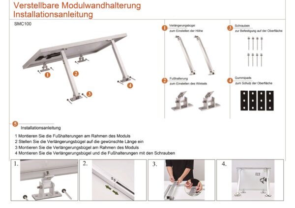 Verstellbare Solarhalterung für Balkonkraftwerke – Bild 2